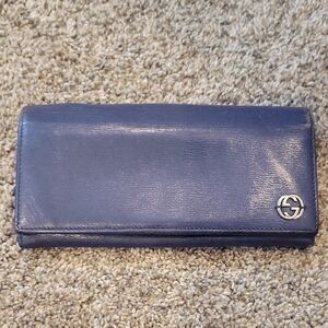 Gucci Navy Leather Clutch